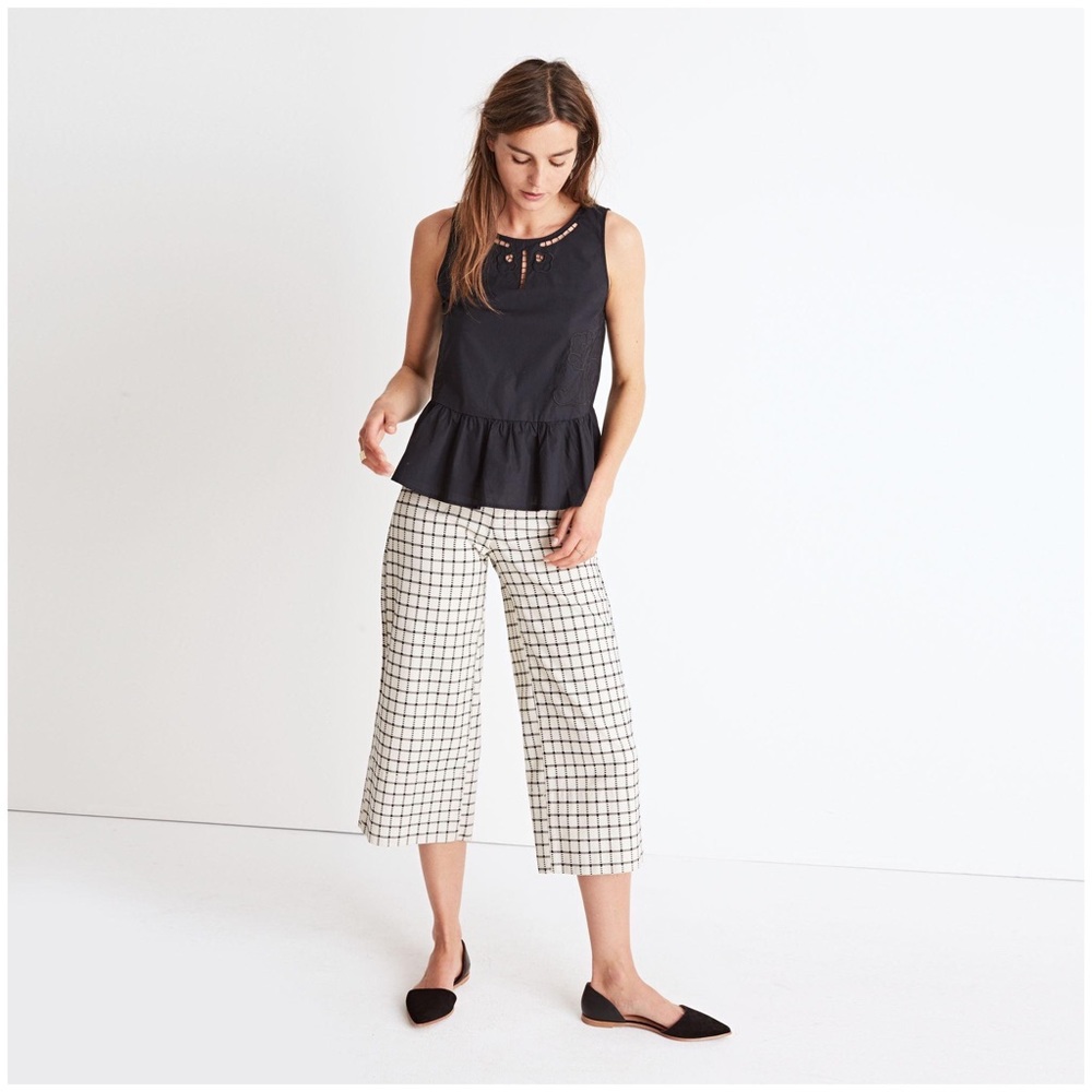 Madewell Embroidered Peplum Top